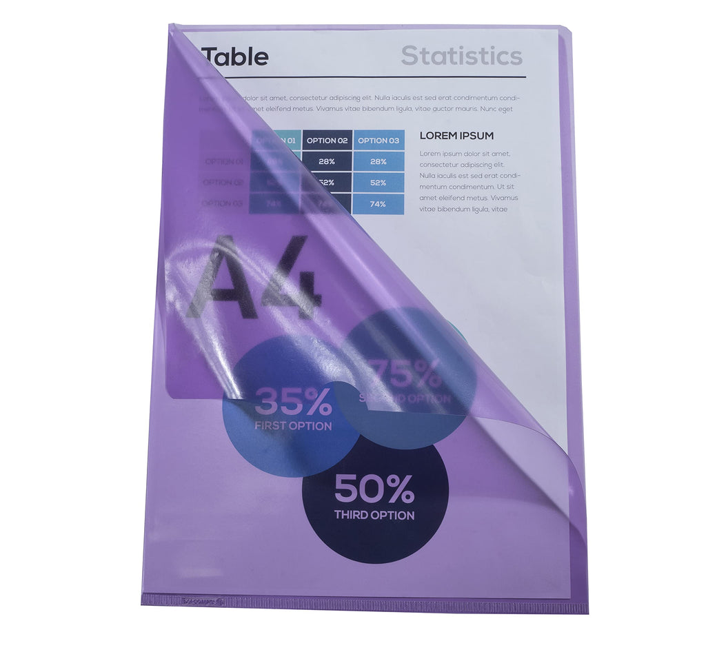 10 Cut-Flush A4 PVC Folders 0.13 mm Smooth Purple (Pack of 10)