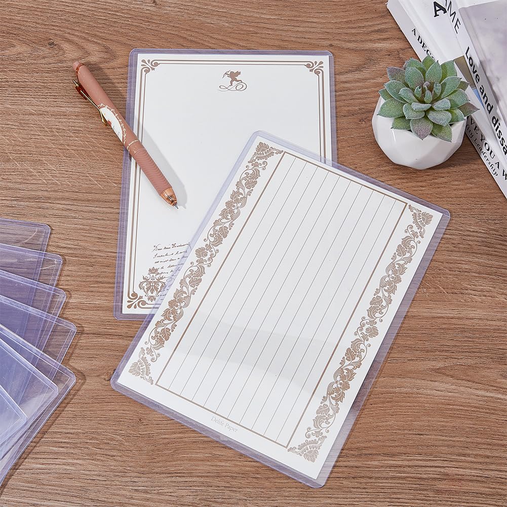 10-Pack A5 Clear Rigid Plastic Sheet Protectors 5.8x8.3in Waterproof