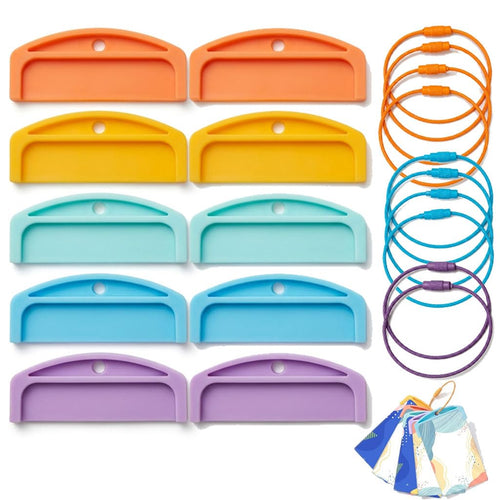 10-Pack Card Holders with Ring Loops — Portable Plastic Organizer for Kids
