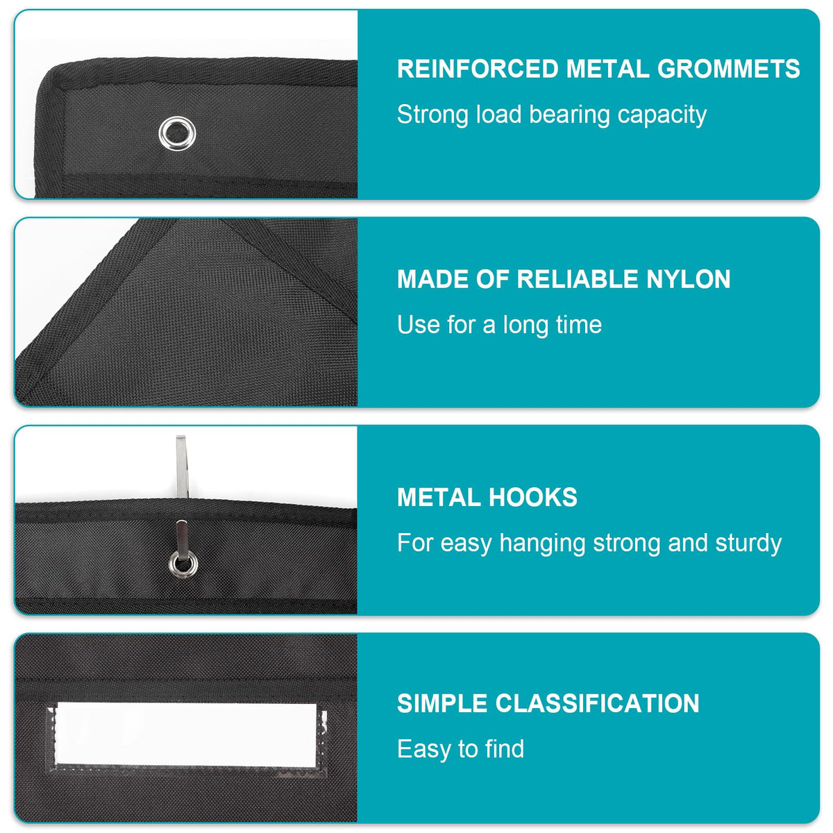 10-Pocket Hanging Wall File Organizer — Heavy-Duty Pocket Chart with Tags