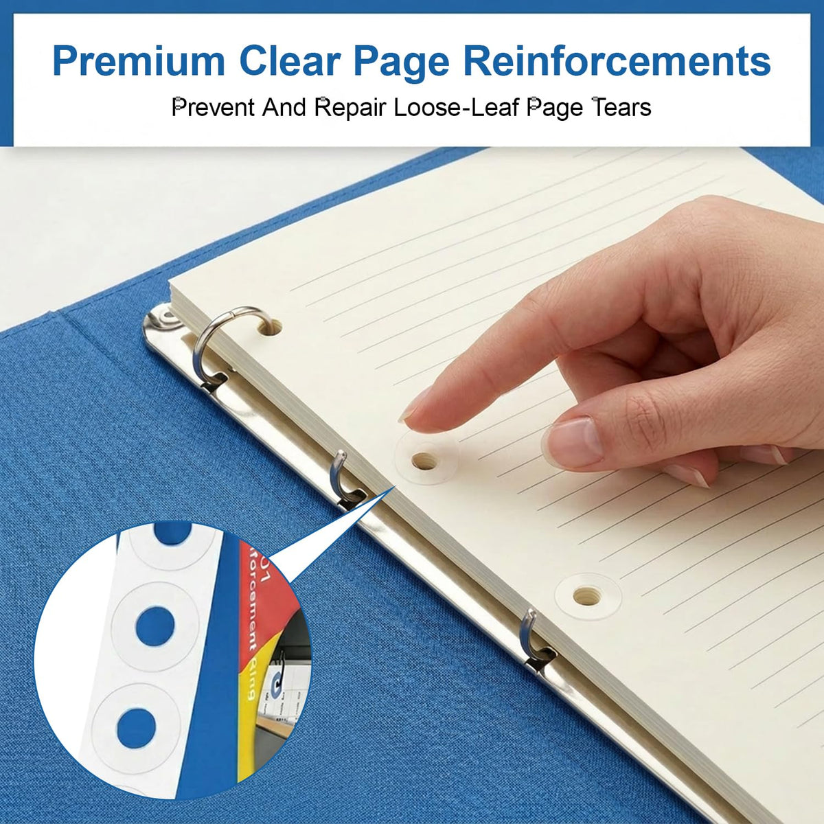 1000 Hole Reinforcement Stickers — Waterproof Self-Adhesive Paper Reinforcers