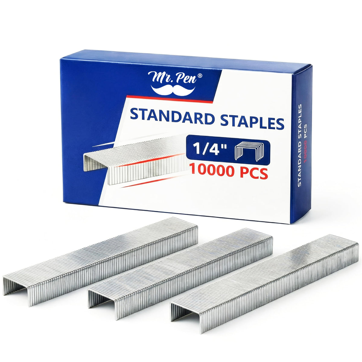 10000 Silver 1/4" General-Purpose Staples, 20-Sheet Capacity, Jam-Free, Standard Office