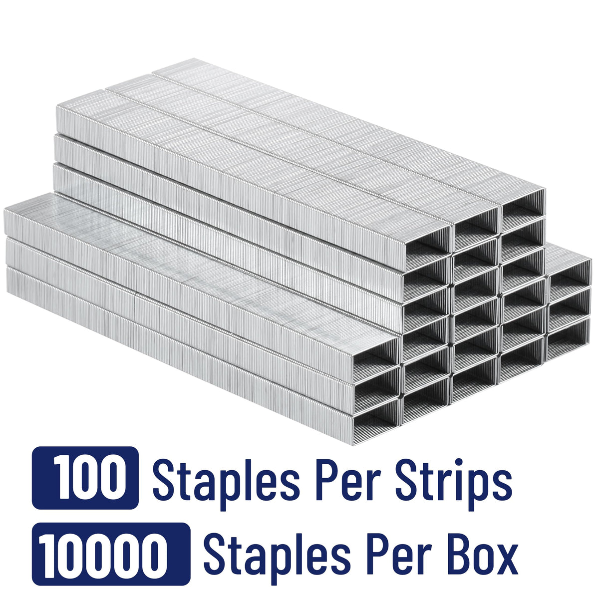 10000 Silver 1/4" General-Purpose Staples, 20-Sheet Capacity, Jam-Free, Standard Office
