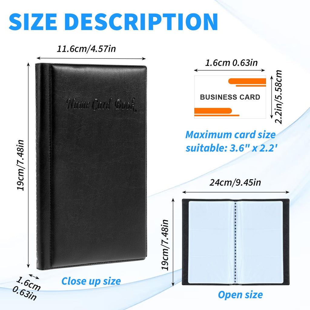 120 Card PU Leather Business Card Holder Wallet - Black