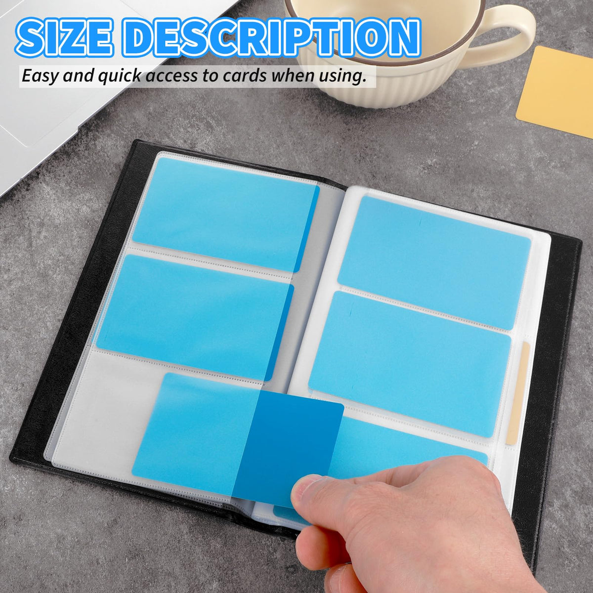 120 Card PU Leather Business Card Holder Wallet - Black