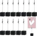 12PCS Wooden Photo Holders with Black Clips and Cube Stands