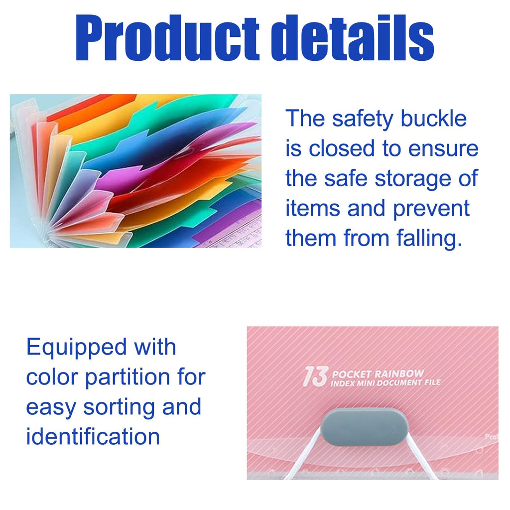 13-Pocket A6 Flashcard Organizer with Pre-Punched Sheets, Waterproof