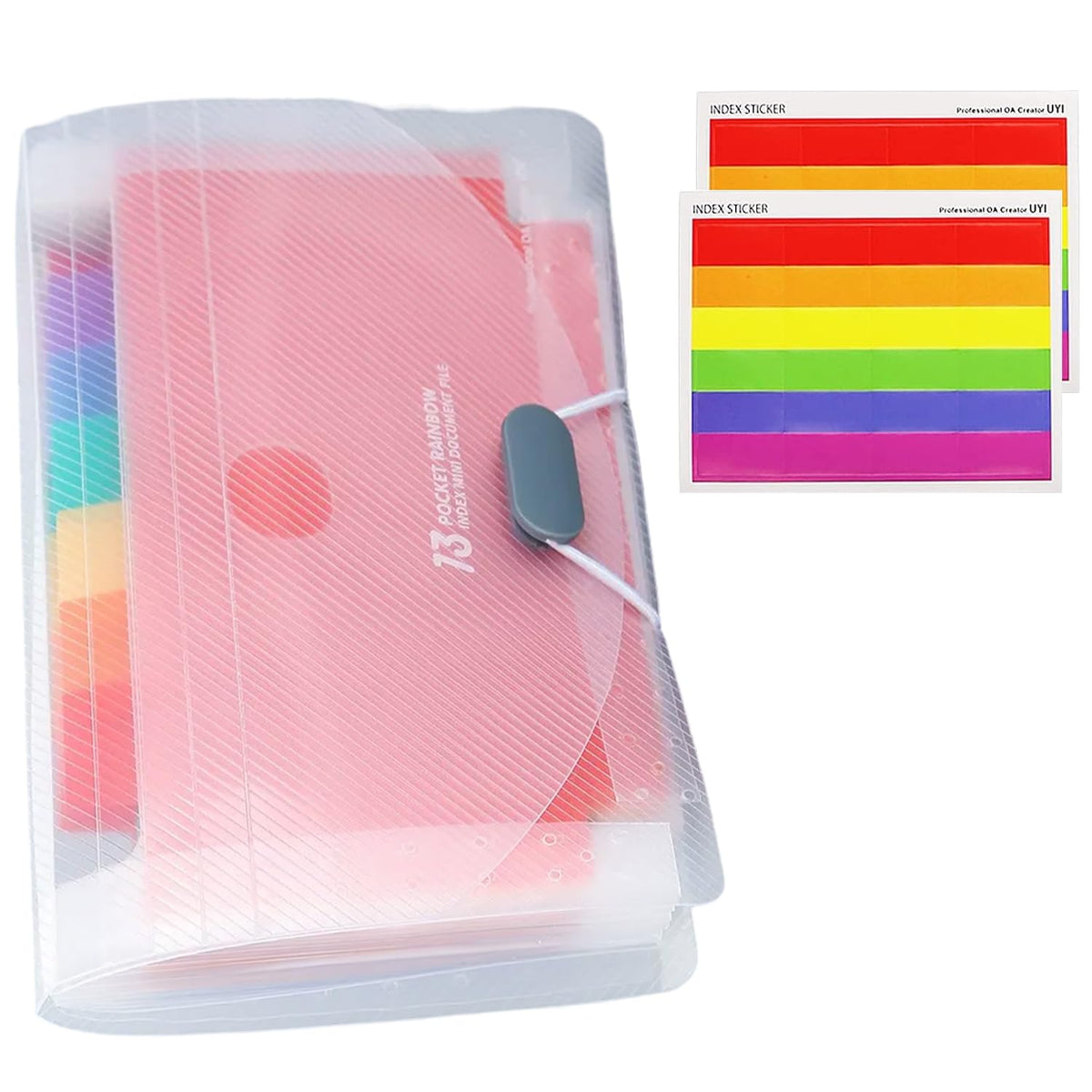13-Pocket A6 Flashcard Organizer with Pre-Punched Sheets, Waterproof