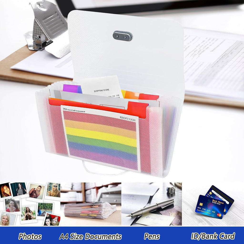 13-Pocket A6 Flashcard Organizer with Pre-Punched Sheets, Waterproof