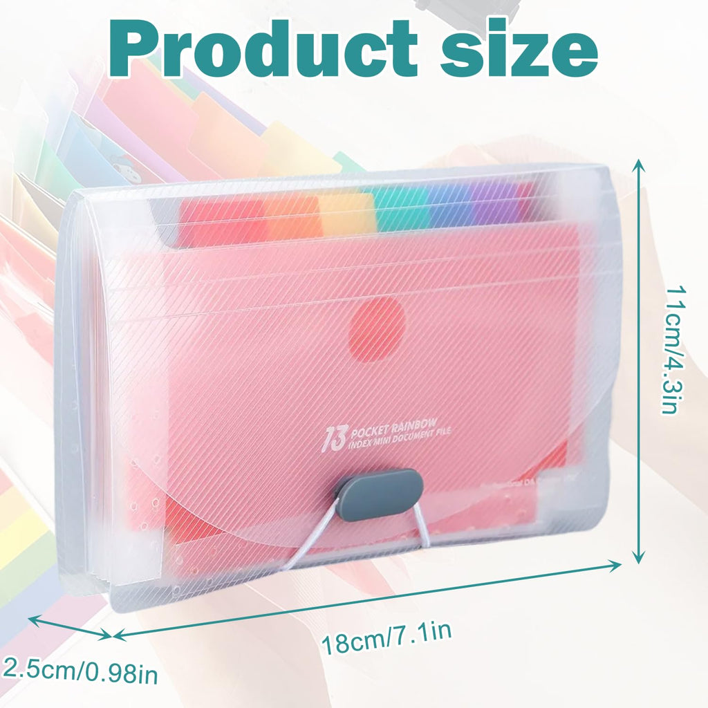 13-Pocket A6 Flashcard Organizer with Sheets, Portable Study Holder