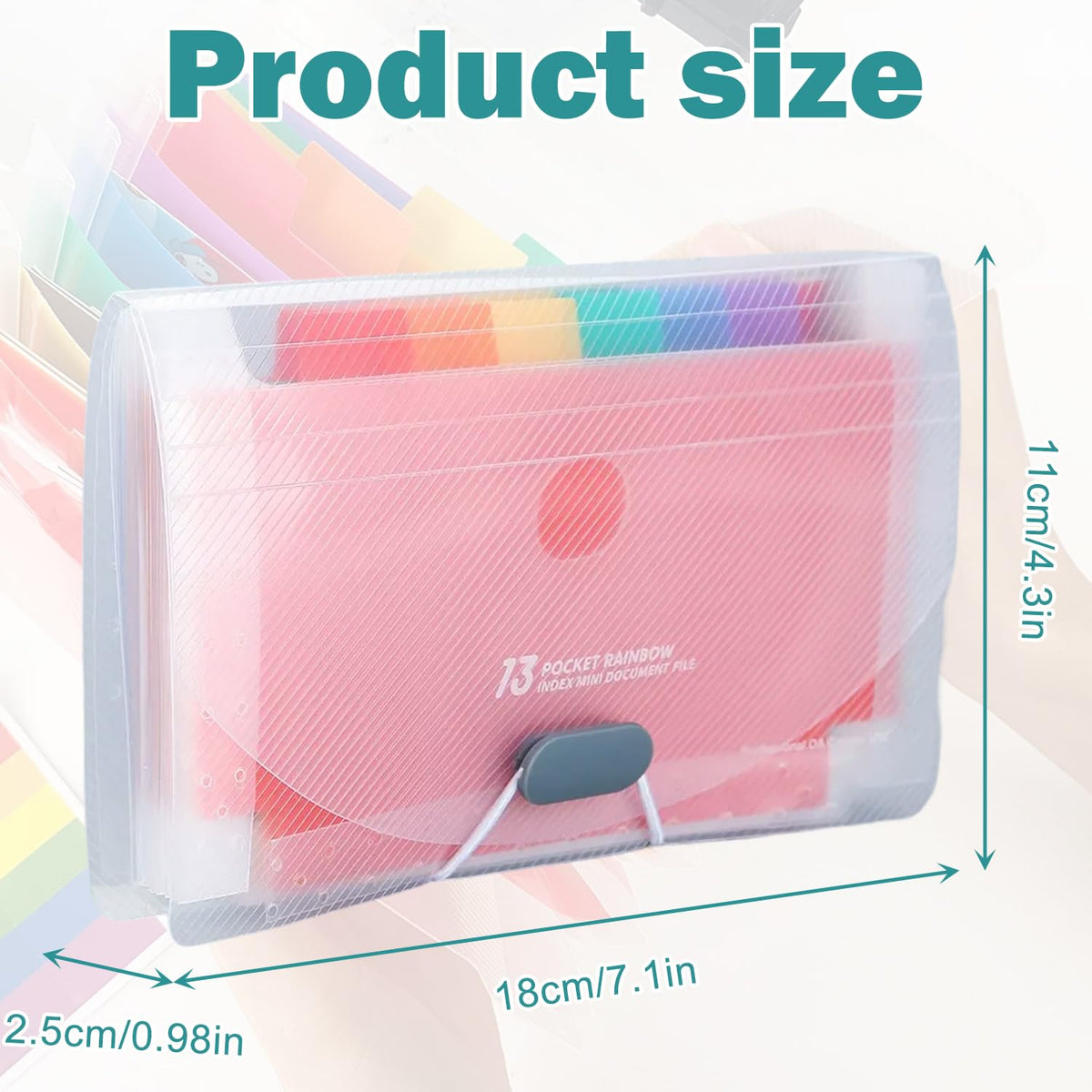 13-Pocket A6 Flashcard Organizer with Sheets, Portable Study Holder