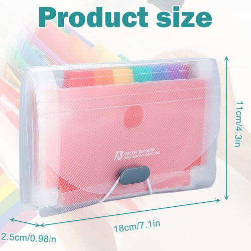 13-Pocket A6 Flashcard Organizer with Sheets, Portable Study Holder