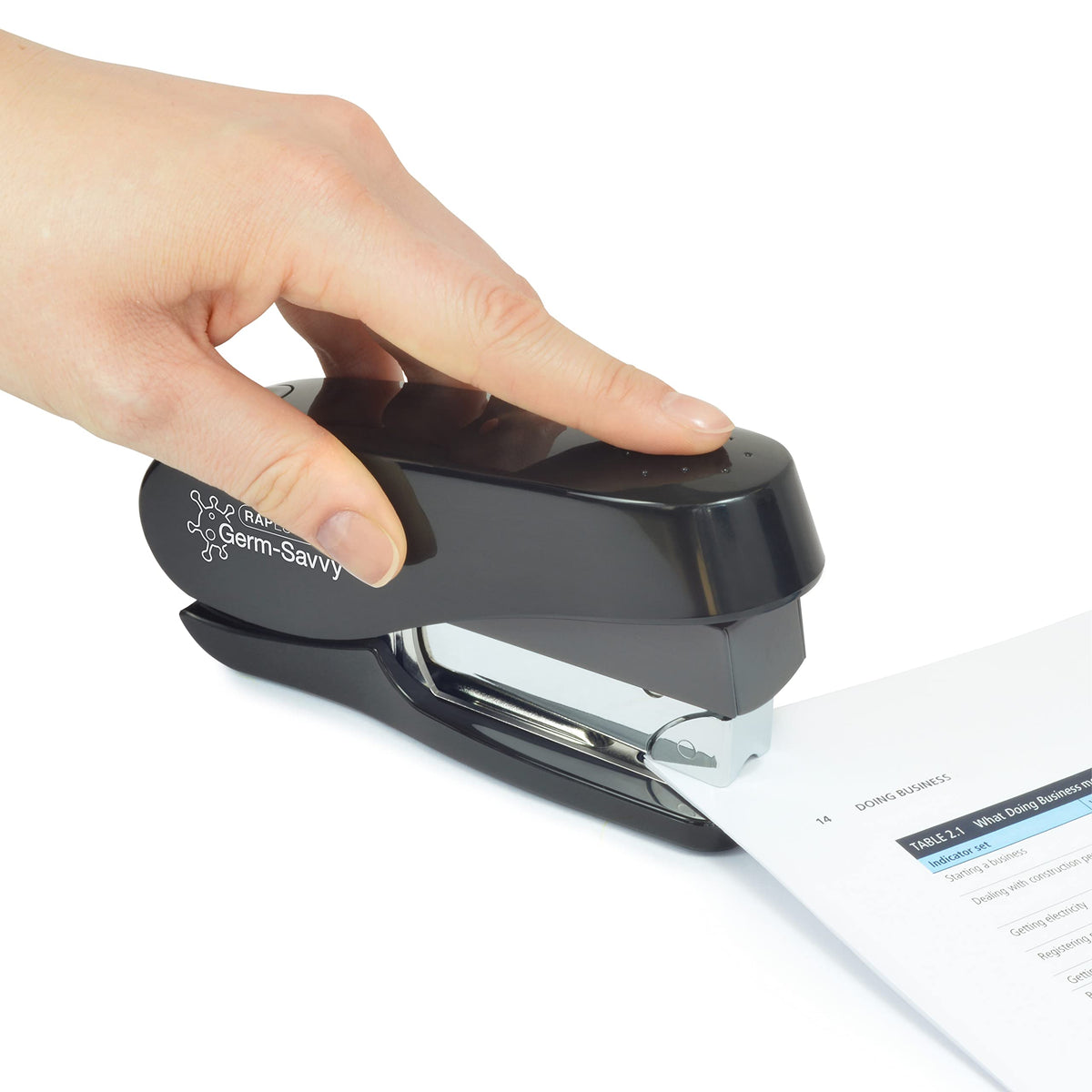 1466 ECO Luna Less Effort Stapler — 2000 Staples, Black
