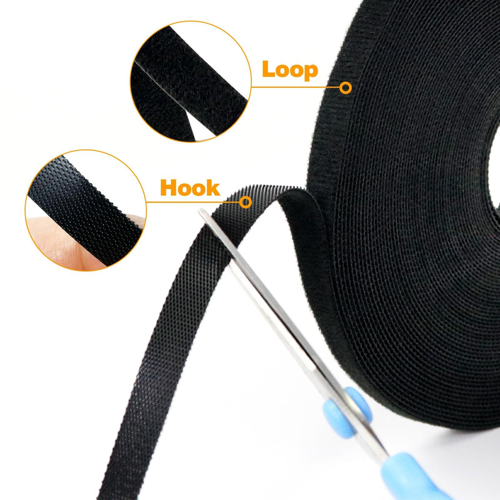 15m Reusable Cable Straps 10mm Wide Black