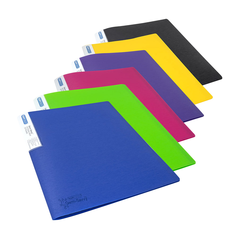 1673 Presentation Folder A4, 20 Pockets, Blue, Pack of 2