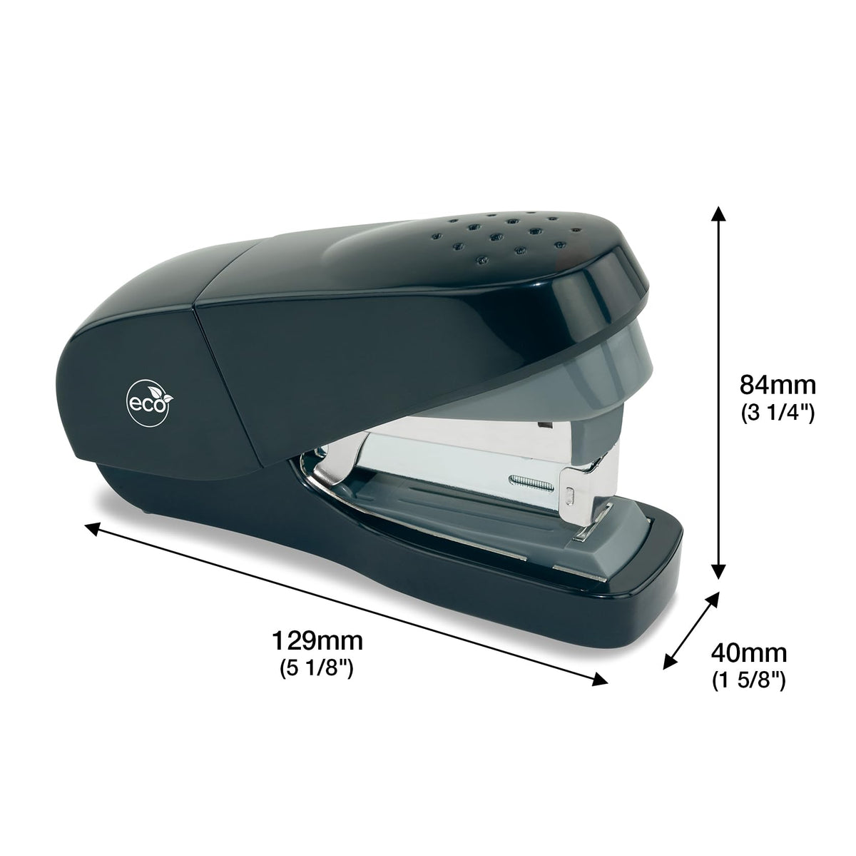 1688 ECO Flat-Clinch Less Effort Stapler with 2000 Staples, Black