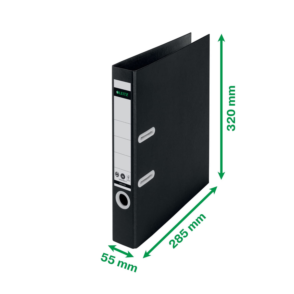 180° Lever Arch File A4, 50mm Spine, Recycle Black