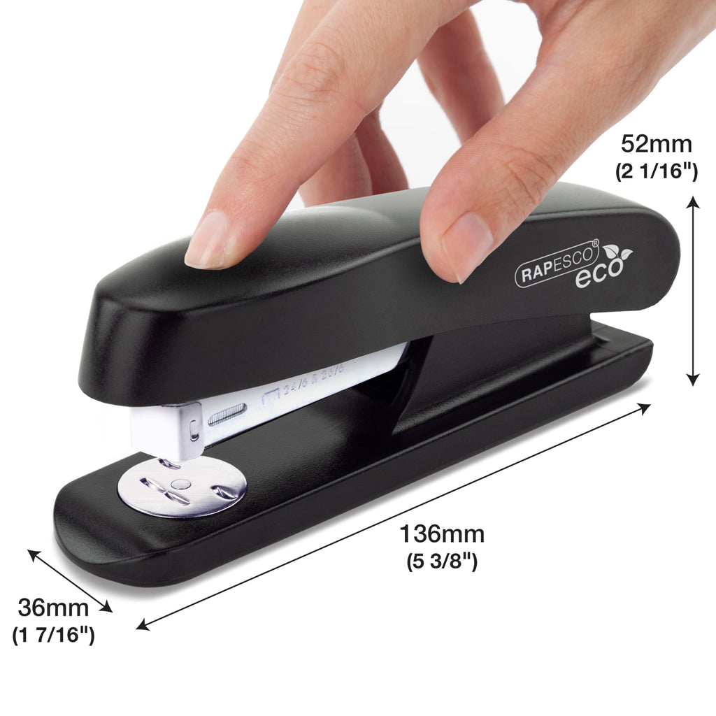 1841 ECO Half-Strip Stapler, 20-Sheet Capacity, Black