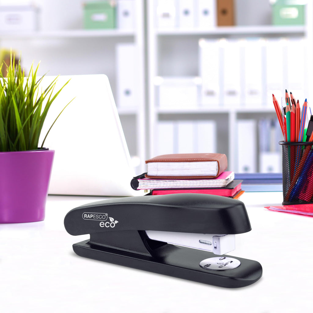 1841 ECO Half-Strip Stapler, 20-Sheet Capacity, Black