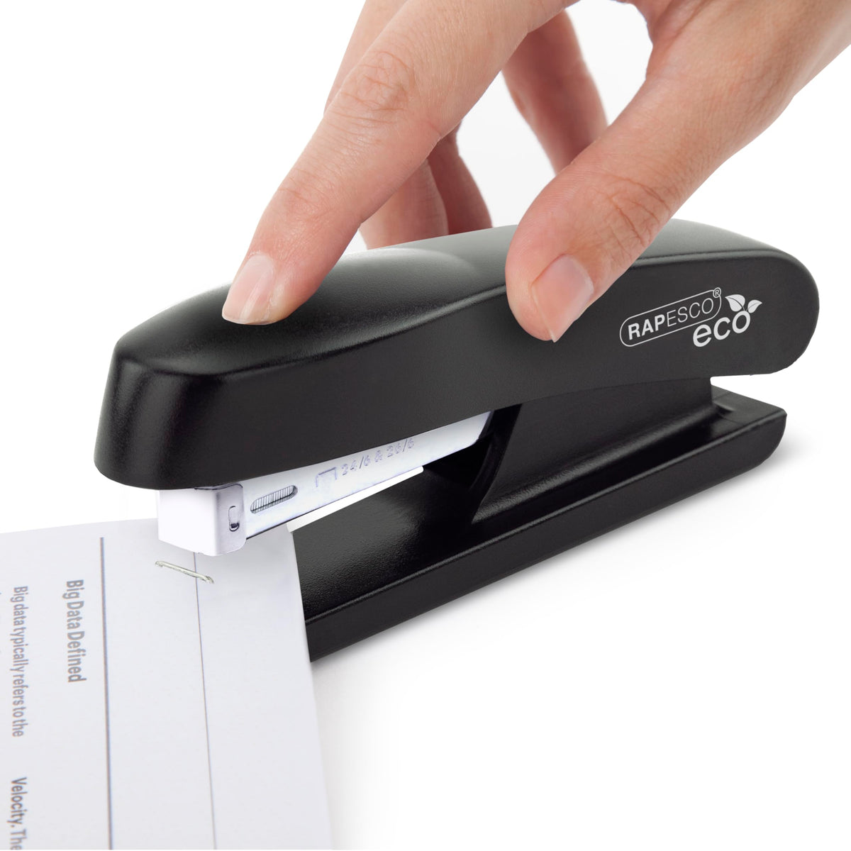 1841 ECO Half-Strip Stapler, 20-Sheet Capacity, Black
