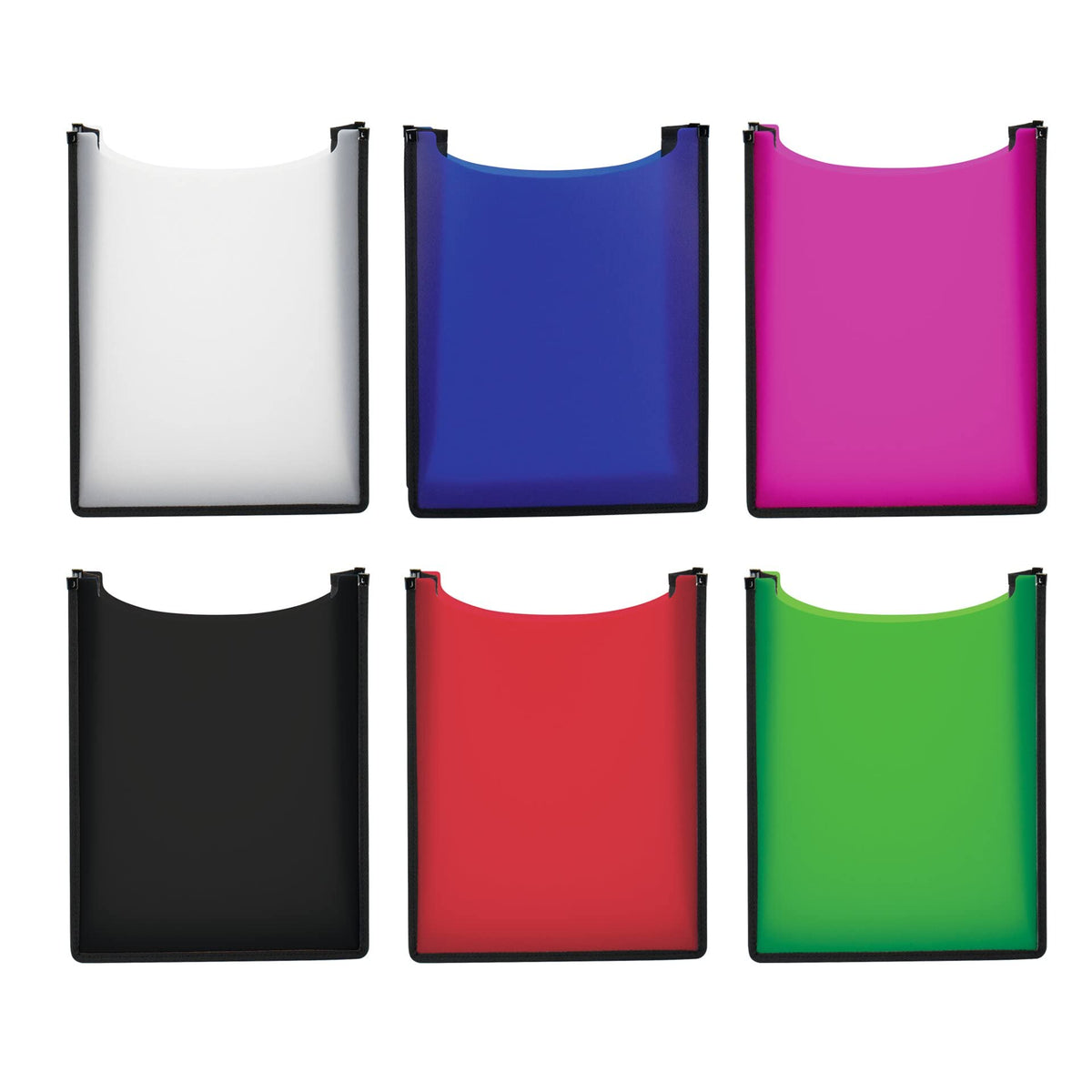 19550 A4 Transparent Red Open-Top School Notebook Box with Elastic Closure