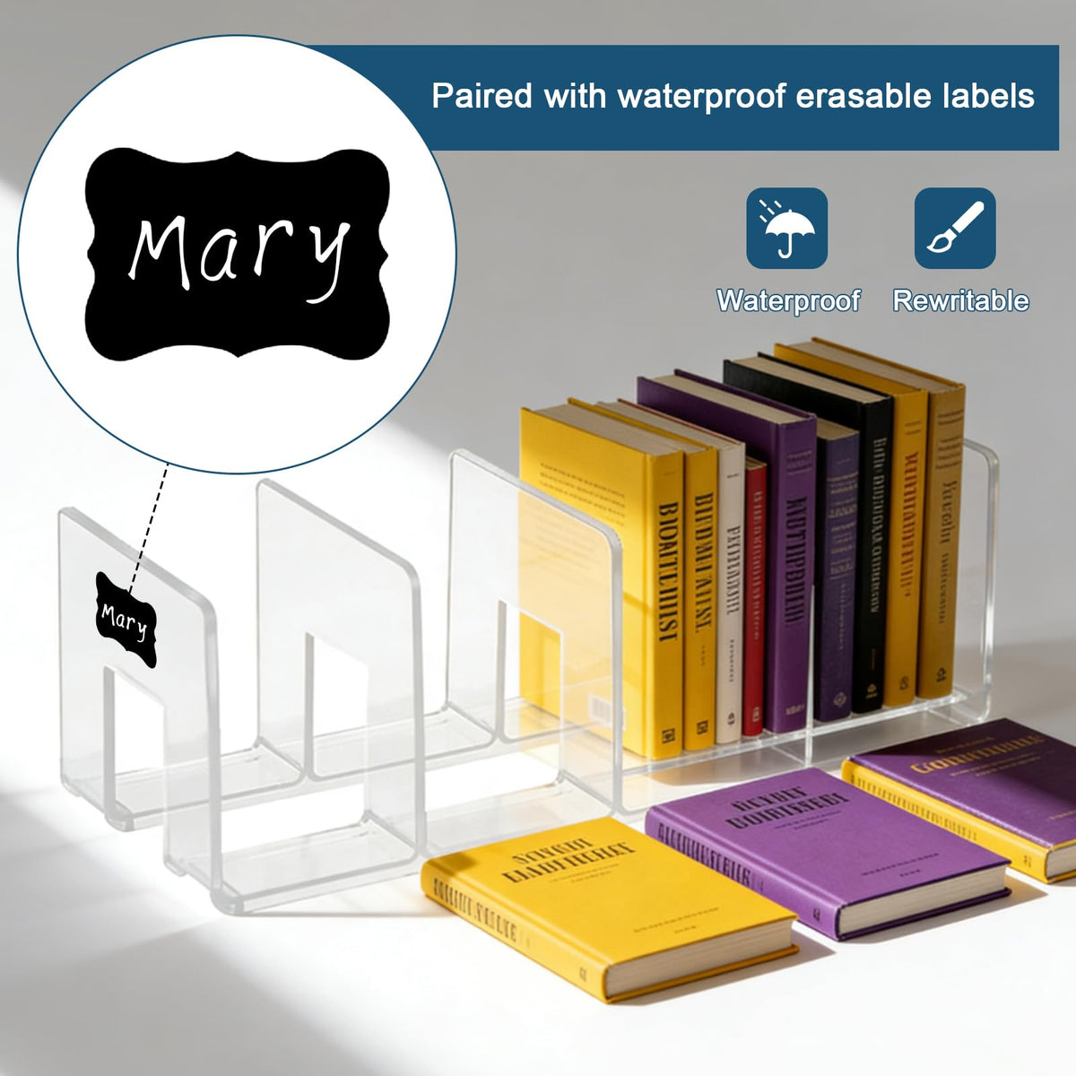 2-Pack Acrylic 4-Slot Transparent Magazine Holder Desktop Organizer