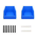 2-Pack Workshop Small Parts Storage Bins with Compartments, Blue 180×110×80mm