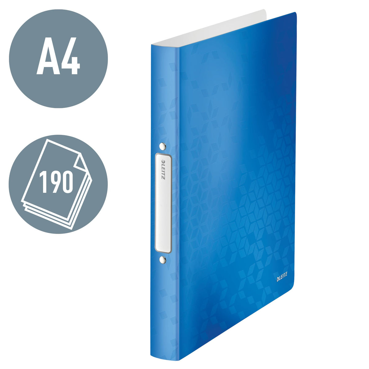 2-Ring A4 Binder, 25 mm Spine, Holds 190 Sheets — Blue Metallic