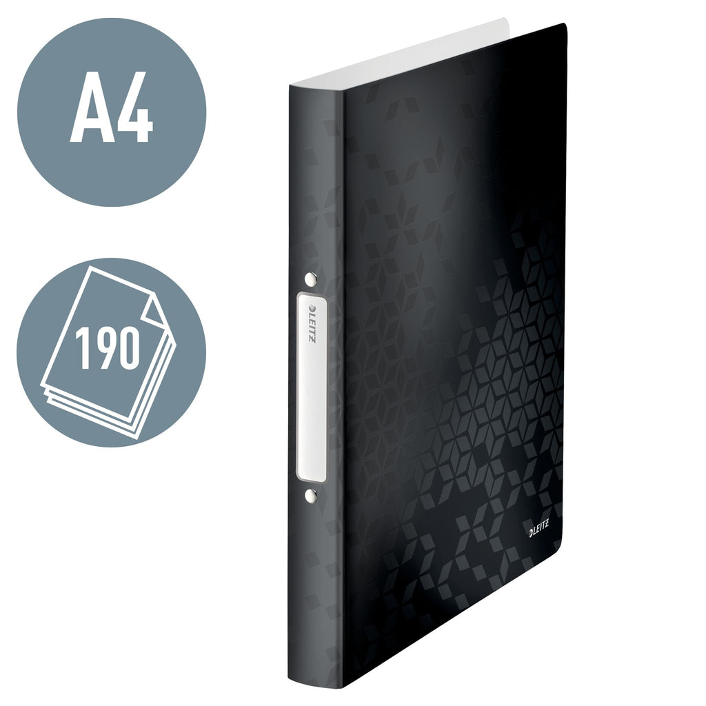 2-Ring A4 Binder, 25mm Spine, Holds 190 Sheets, Black
