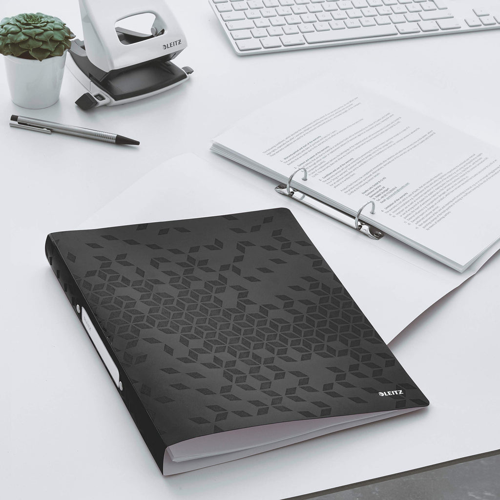 2-Ring A4 Binder, 25mm Spine, Holds 190 Sheets, Black