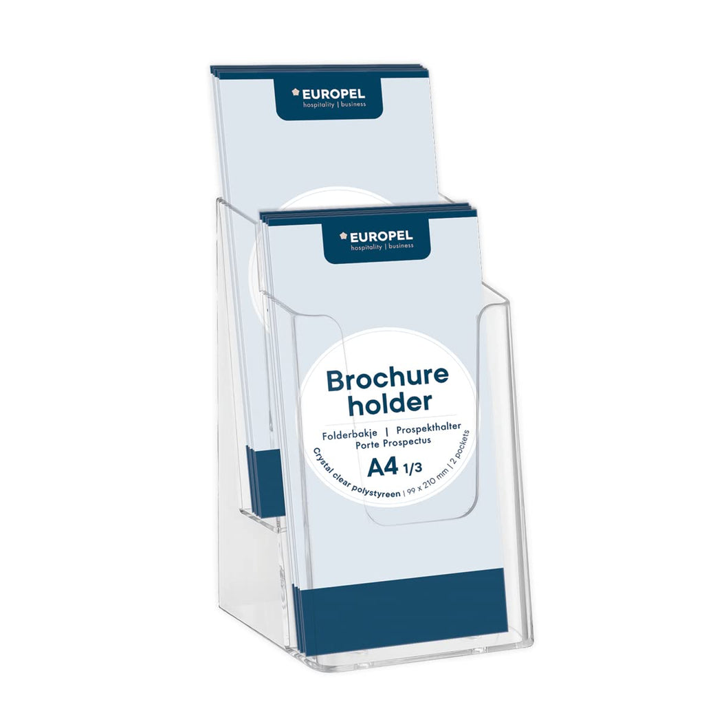 2-Tier 1/3 A4 Clear Leaflet & Brochure Holder (Portrait)