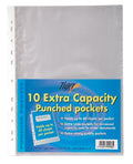 20 x A4 XL Clear Plastic Wallets – Extra Capacity Punched