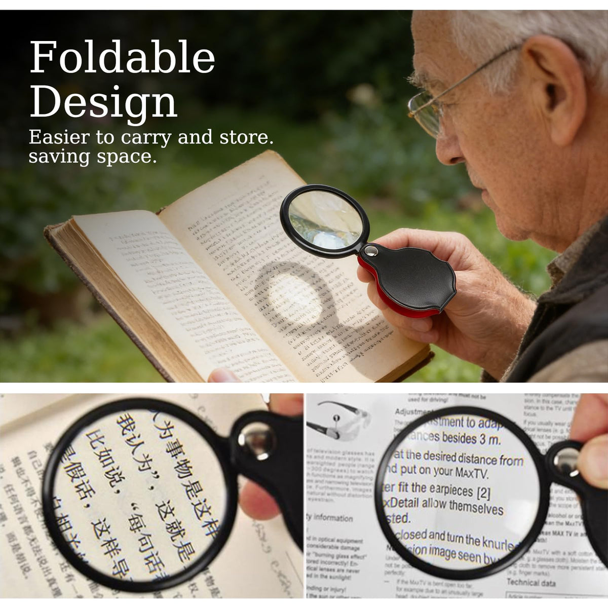 20X Folding Pocket Magnifying Glass,small magnifying glass,pack of 1