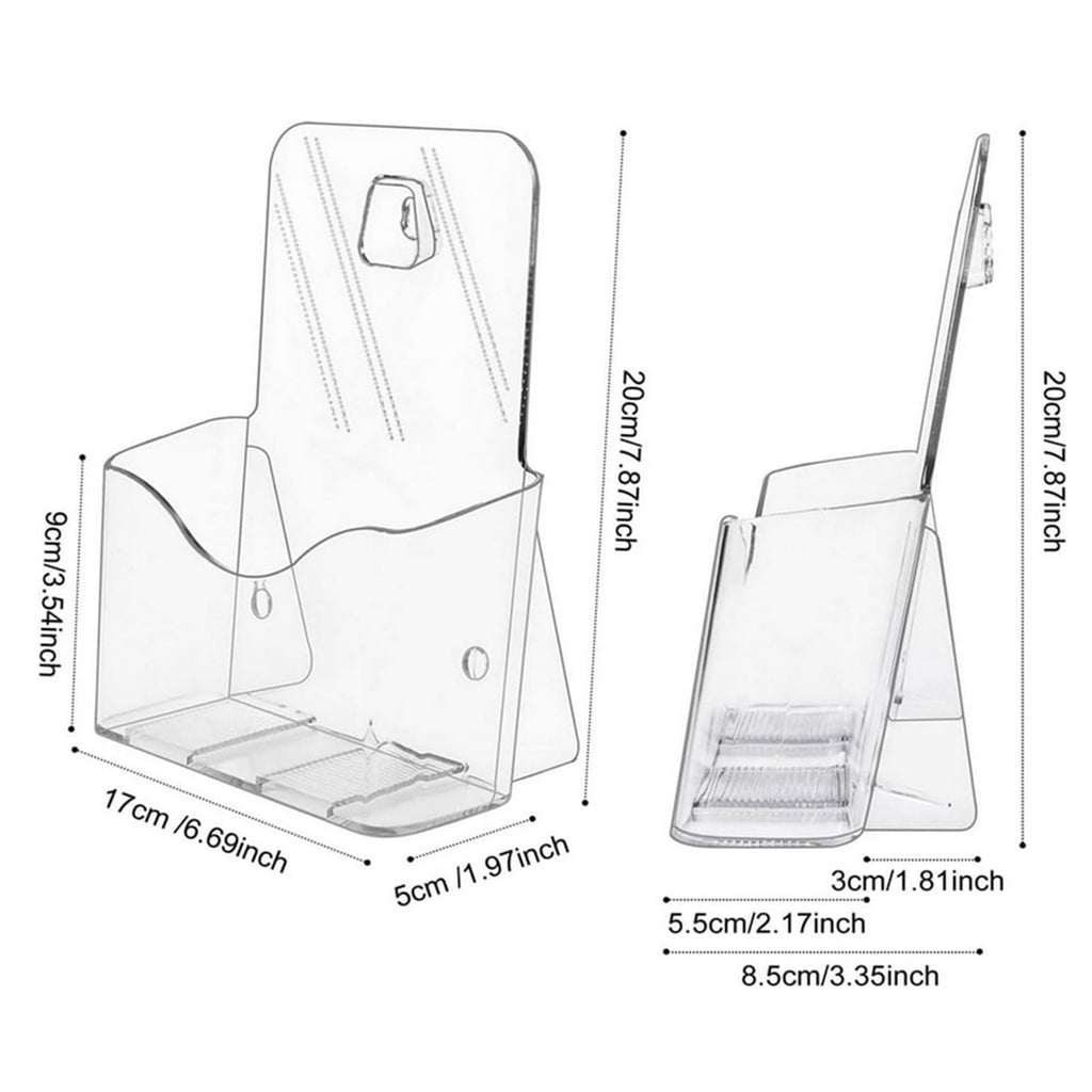 2pcs A5 Clear Acrylic Leaflet Holder — Freestanding Brochure Stand