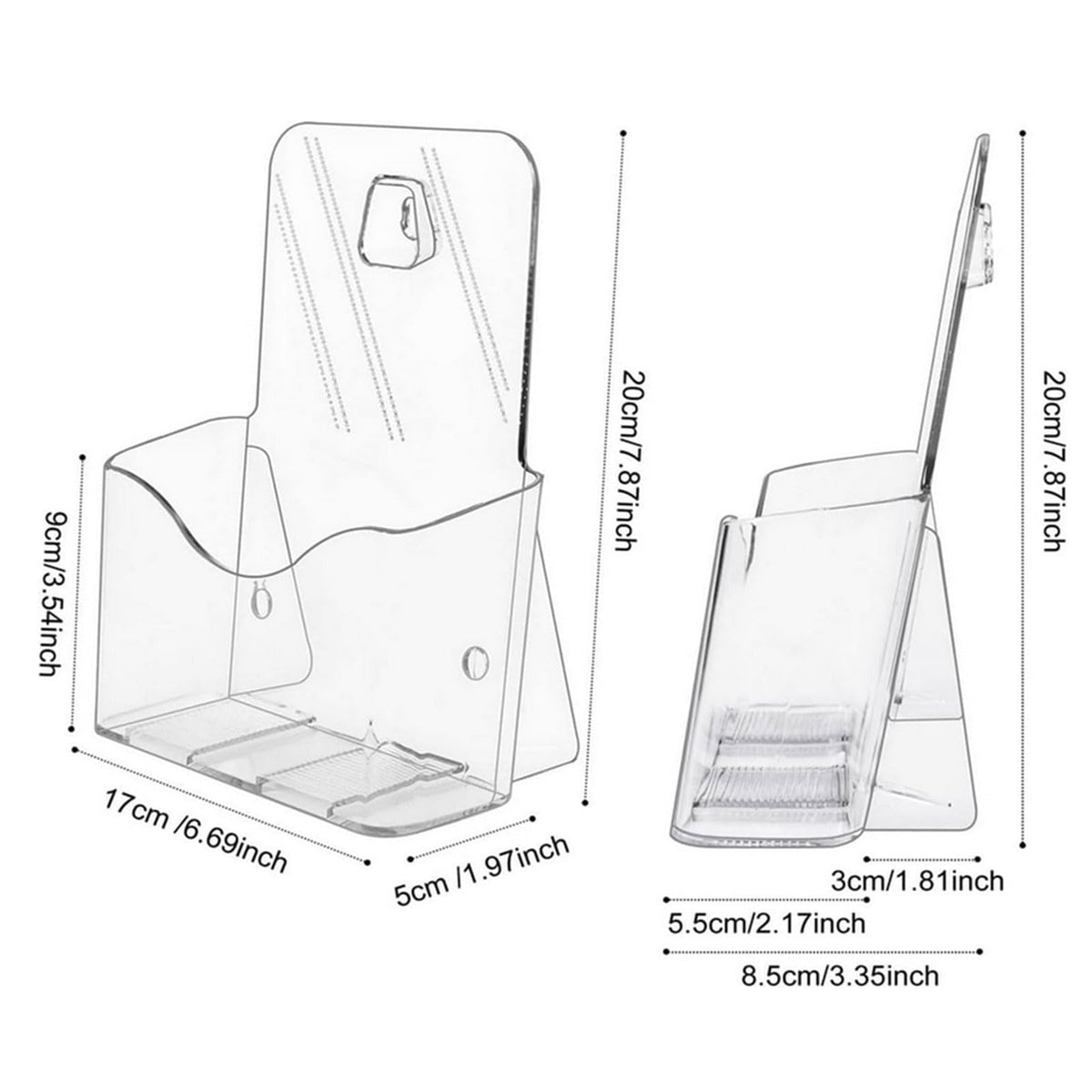 2pcs A5 Clear Acrylic Leaflet Holder — Freestanding Brochure Stand