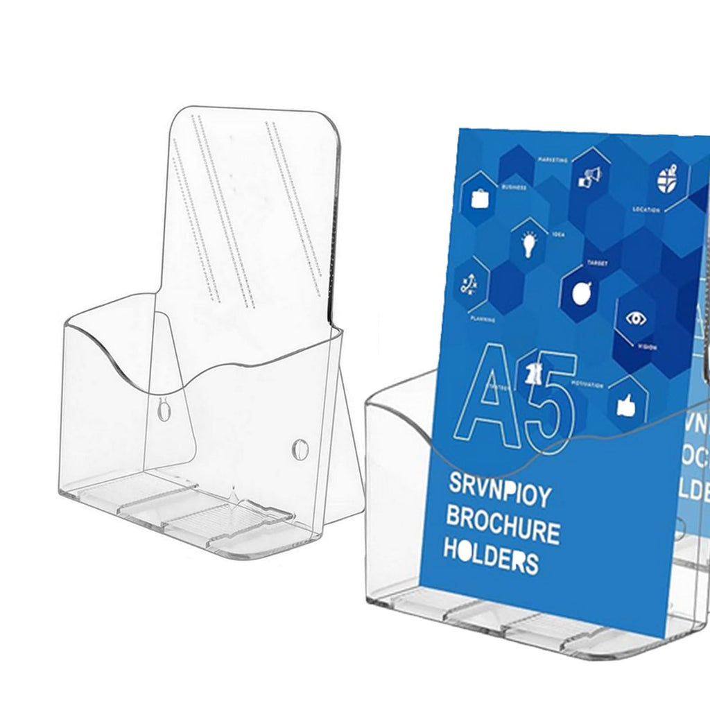 2pcs A5 Clear Acrylic Leaflet Holder — Freestanding Brochure Stand
