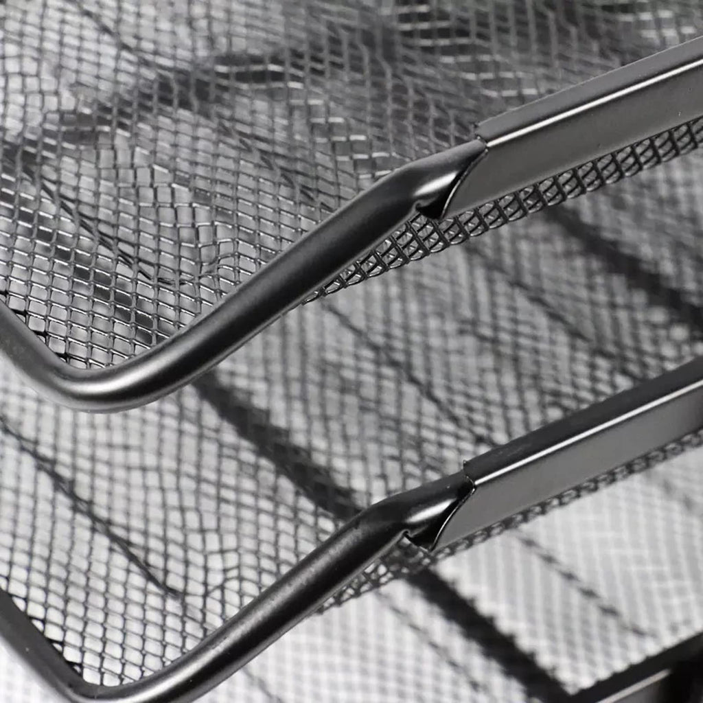 3-Level Black Metal Mesh Document Tray – A4 Desk Organizer