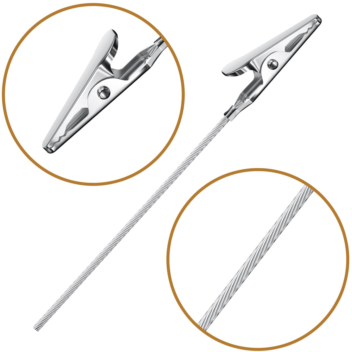 30 Metal Wire Alligator Card Clips, 10cm Silver