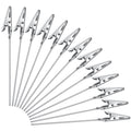 30 Metal Wire Alligator Card Clips, 10cm Silver