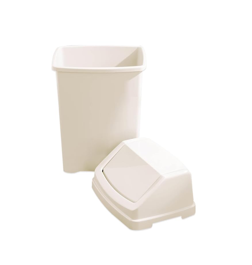 10L Swing Bin White for Home, Kitchen, Office & Bathroom — Swing Lid Trash Can