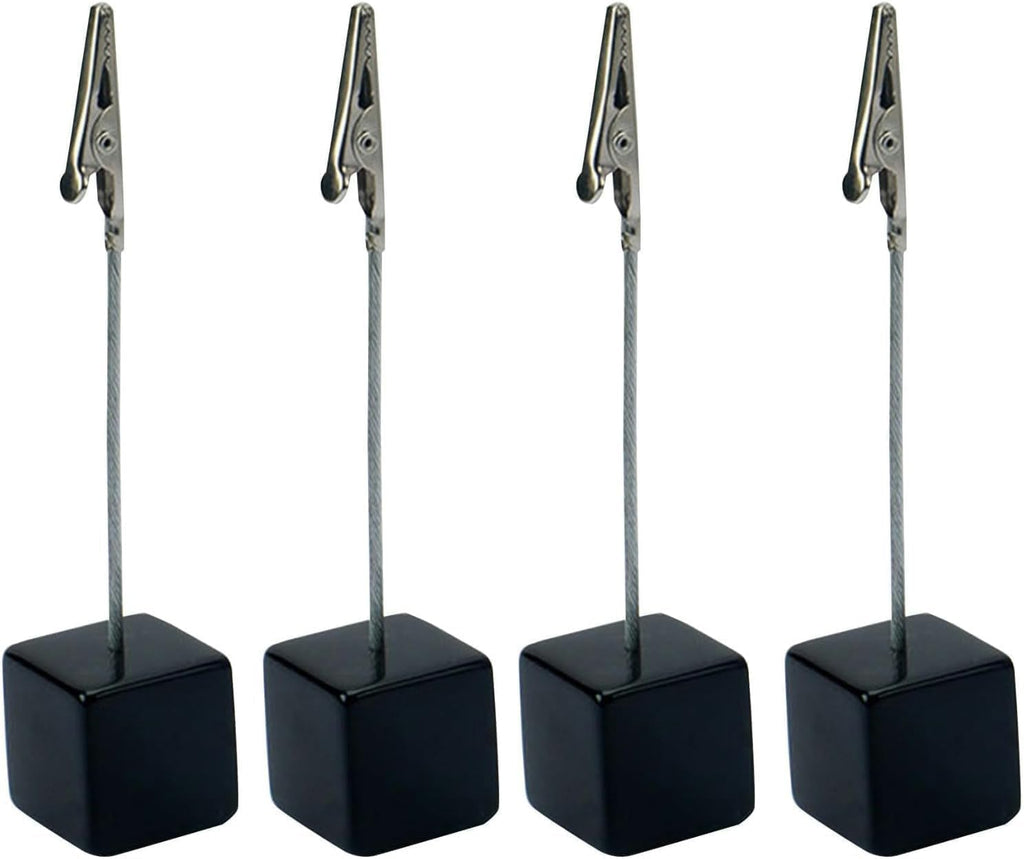 4-Pack Black Memo Clip Holders with Alligator Clasps
