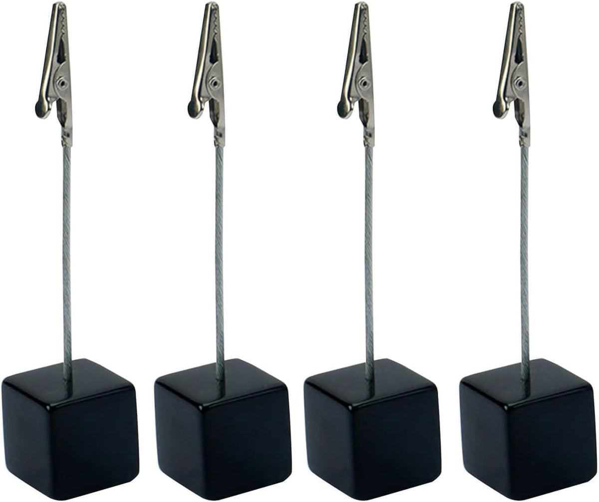4-Pack Black Memo Clip Holders with Alligator Clasps