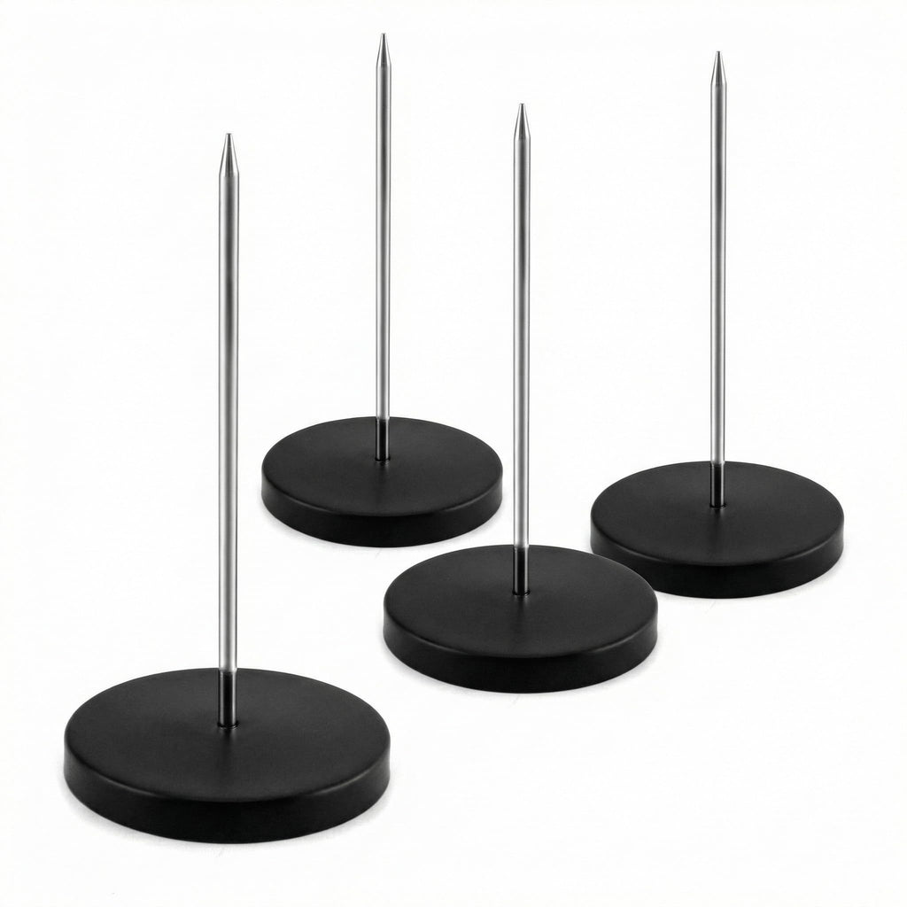 4-Pack Desk Receipt Spindle Holder, 5.5 in Black