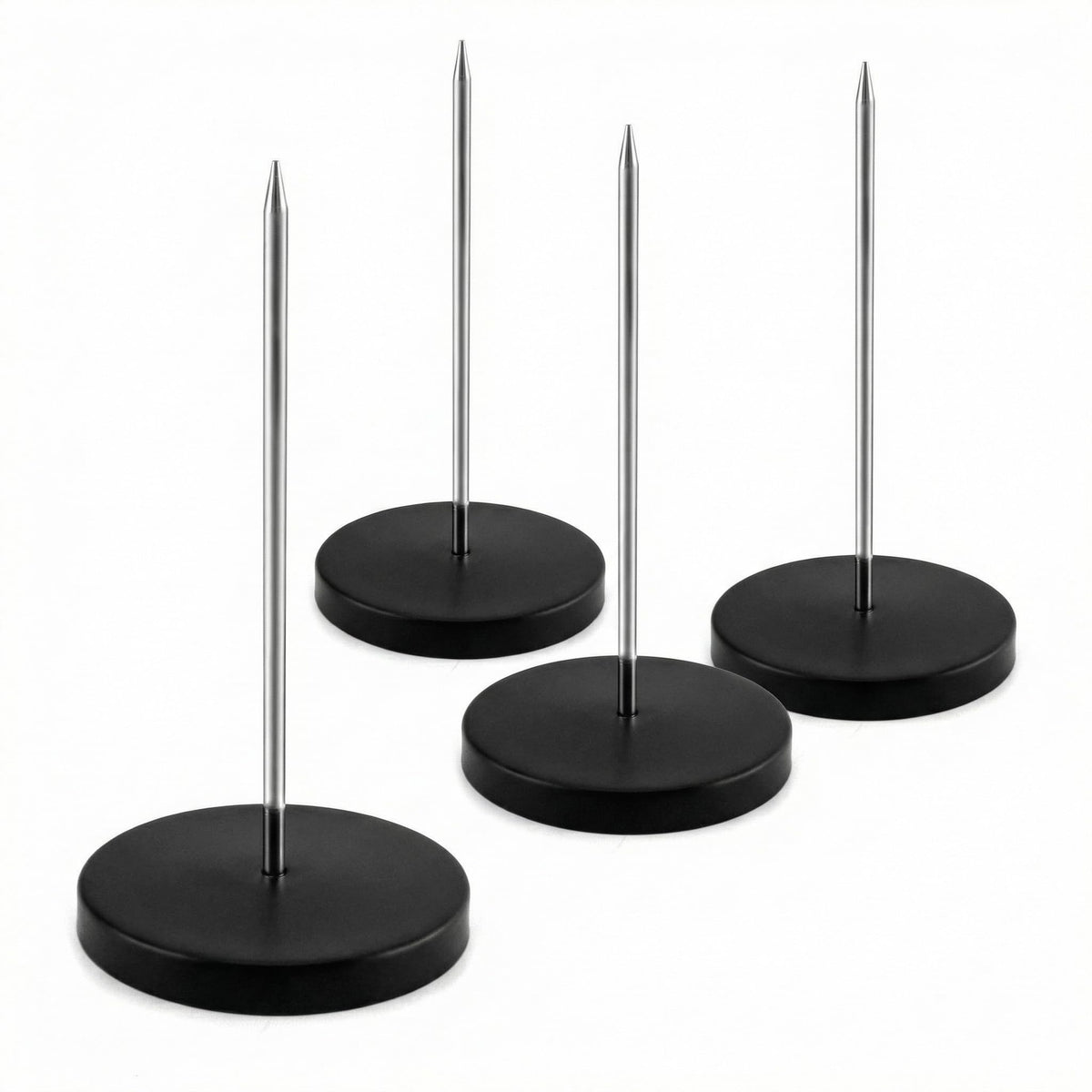 4-Pack Desk Receipt Spindle Holder, 5.5 in Black