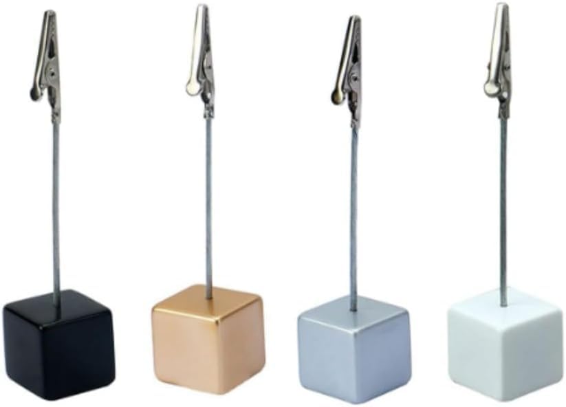 4-Pack Memo Clip Holders with Alligator Clips, Desk Note & Photo Stands