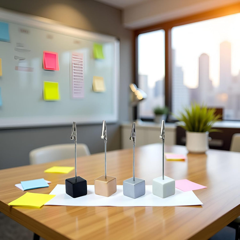 4-Pack Memo Clip Holders with Alligator Clips for Desk