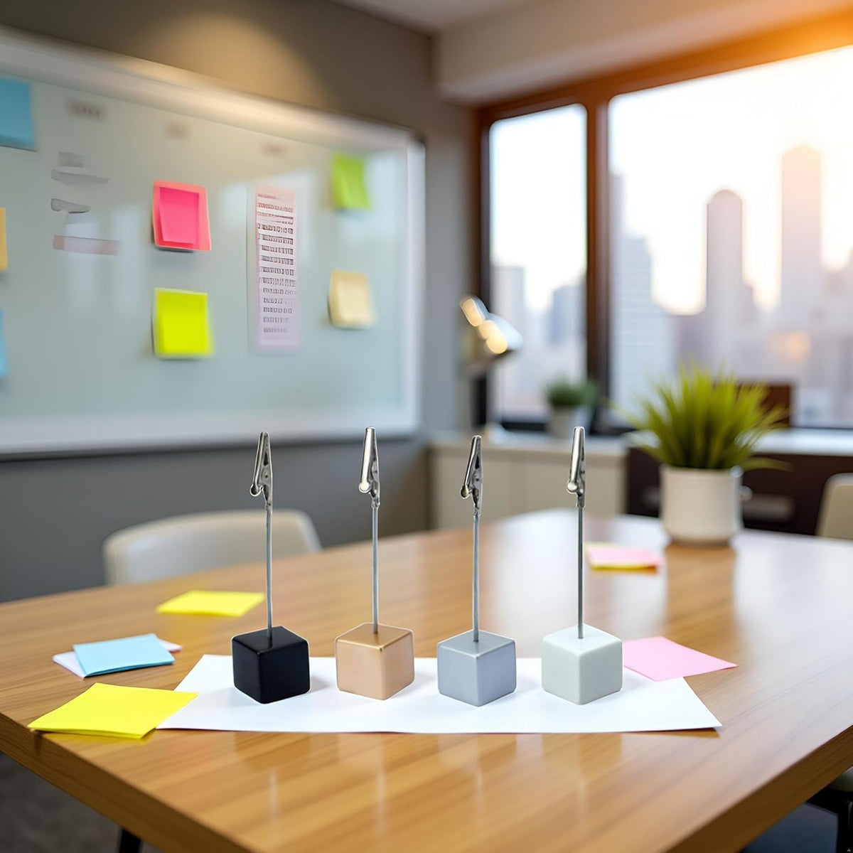 4-Pack Memo Clip Holders with Alligator Clips for Desk