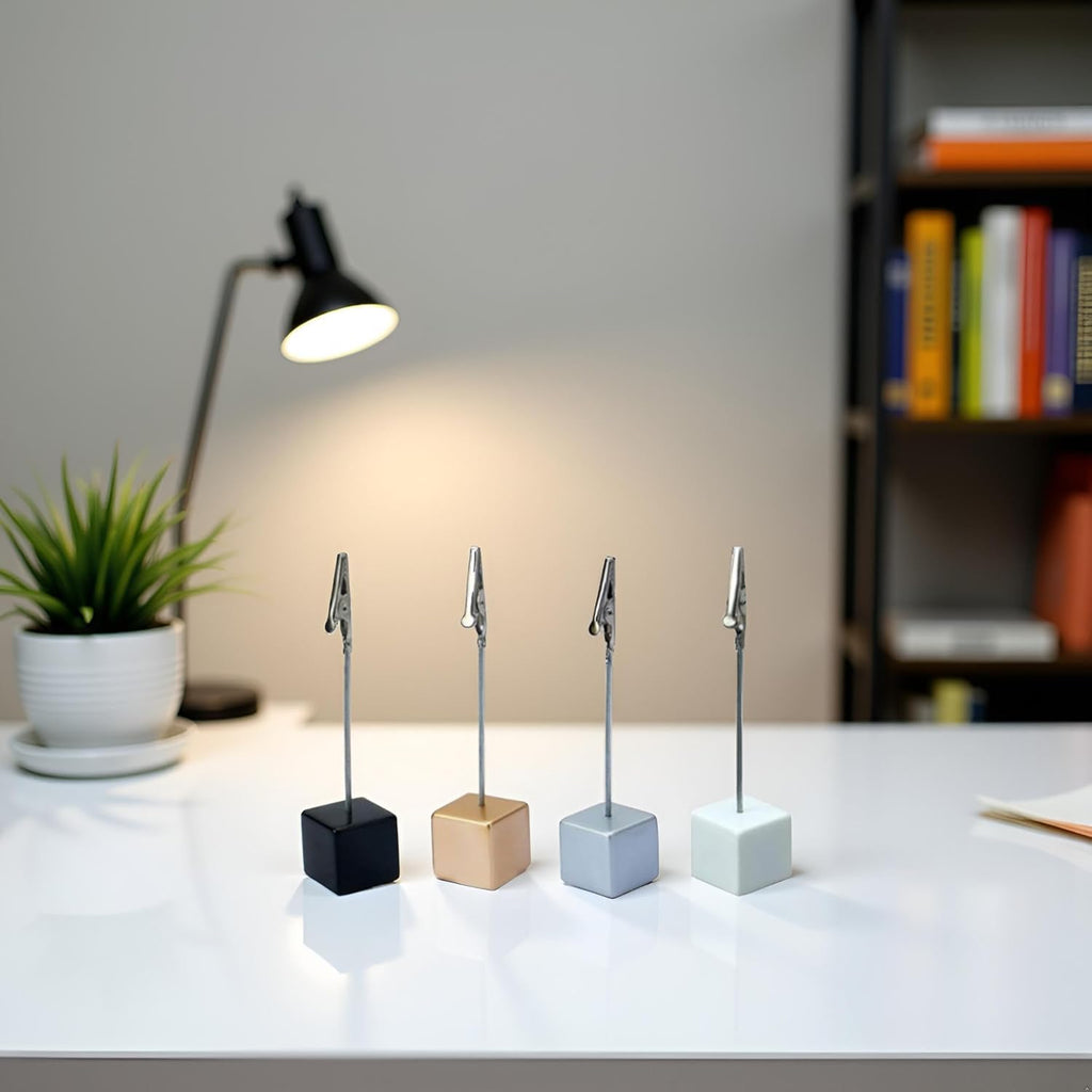 4-Pack Memo Clip Holders with Alligator Clips for Desk