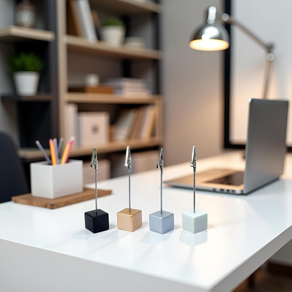 4-Pack Memo Clip Holders with Alligator Clips for Desk