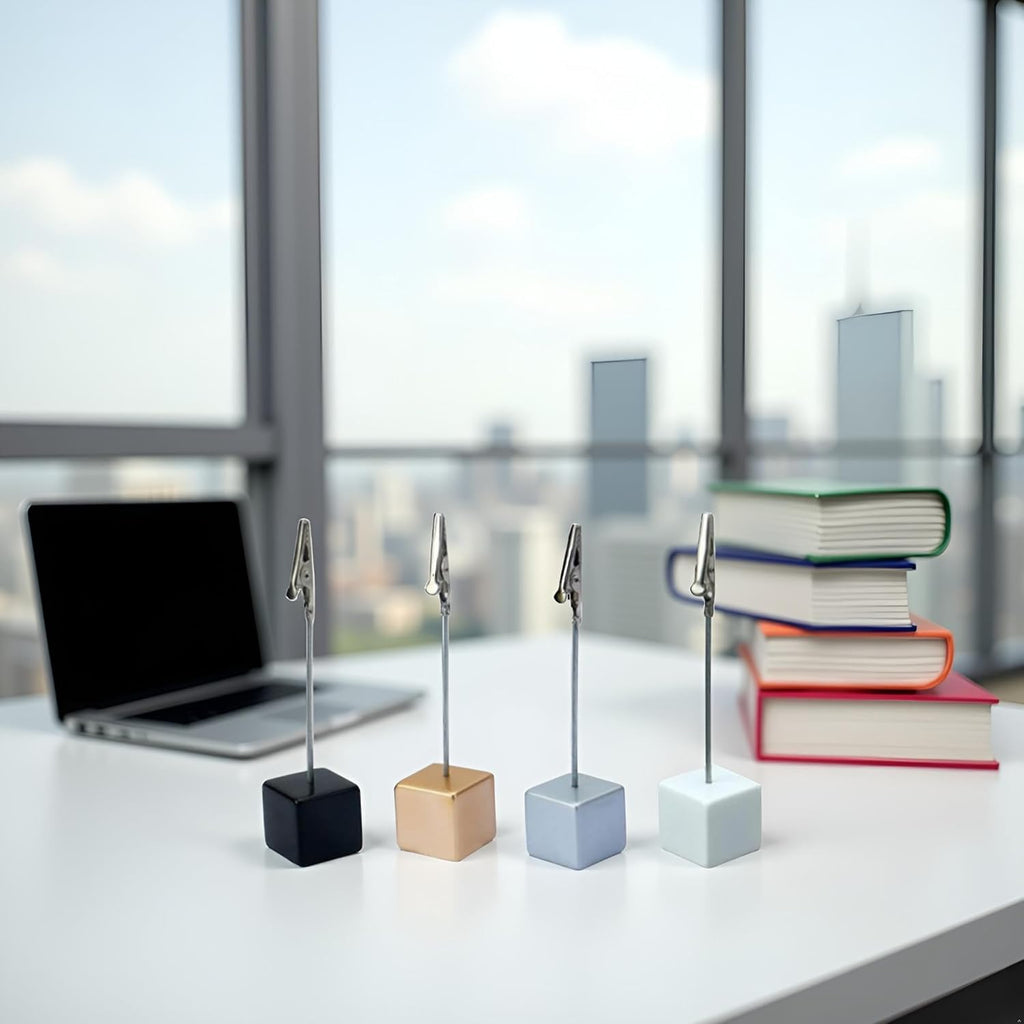 4-Pack Memo Clip Holders with Alligator Clips for Desk